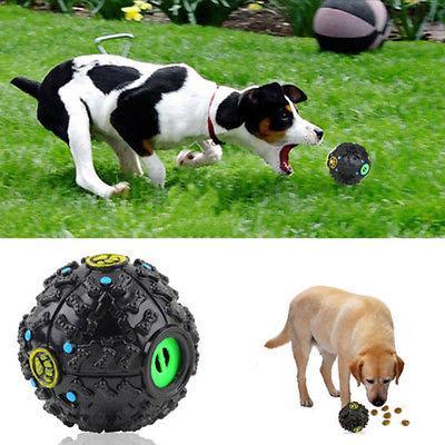 Dog Treat Training Ball – Chew Toy, Squeaky Giggle Sound & Food Dispensing Rubber Ball