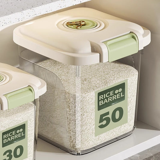 Airtight Pet Food Storage Bin – Insect-Proof & Moisture-Proof Plastic Container with Measuring Cup