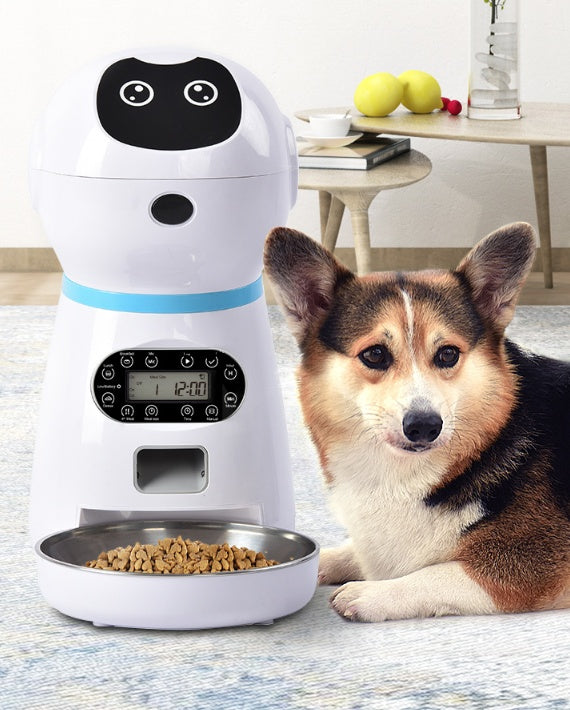 Automatic Pet Feeder – Smart Cat & Dog Food Dispenser with Timer, Voice Recording & Anti-Stuck Protection