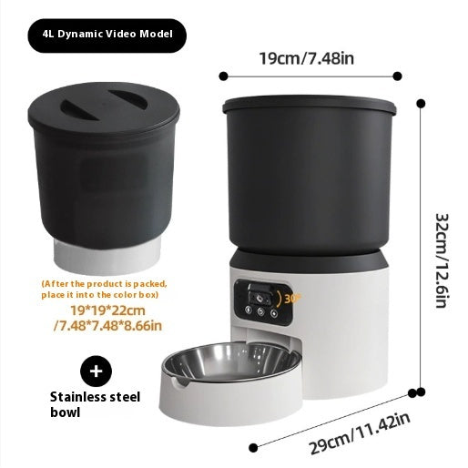 4L Smart Automatic Pet Feeder – WiFi Remote Monitoring & Video Camera Food Dispenser for Cats & Dogs