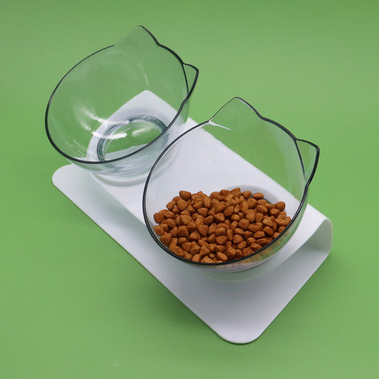 Kitten Bowl with Cervical Support – Single, Double, or Triple Elevated Feeding Basin for Cats