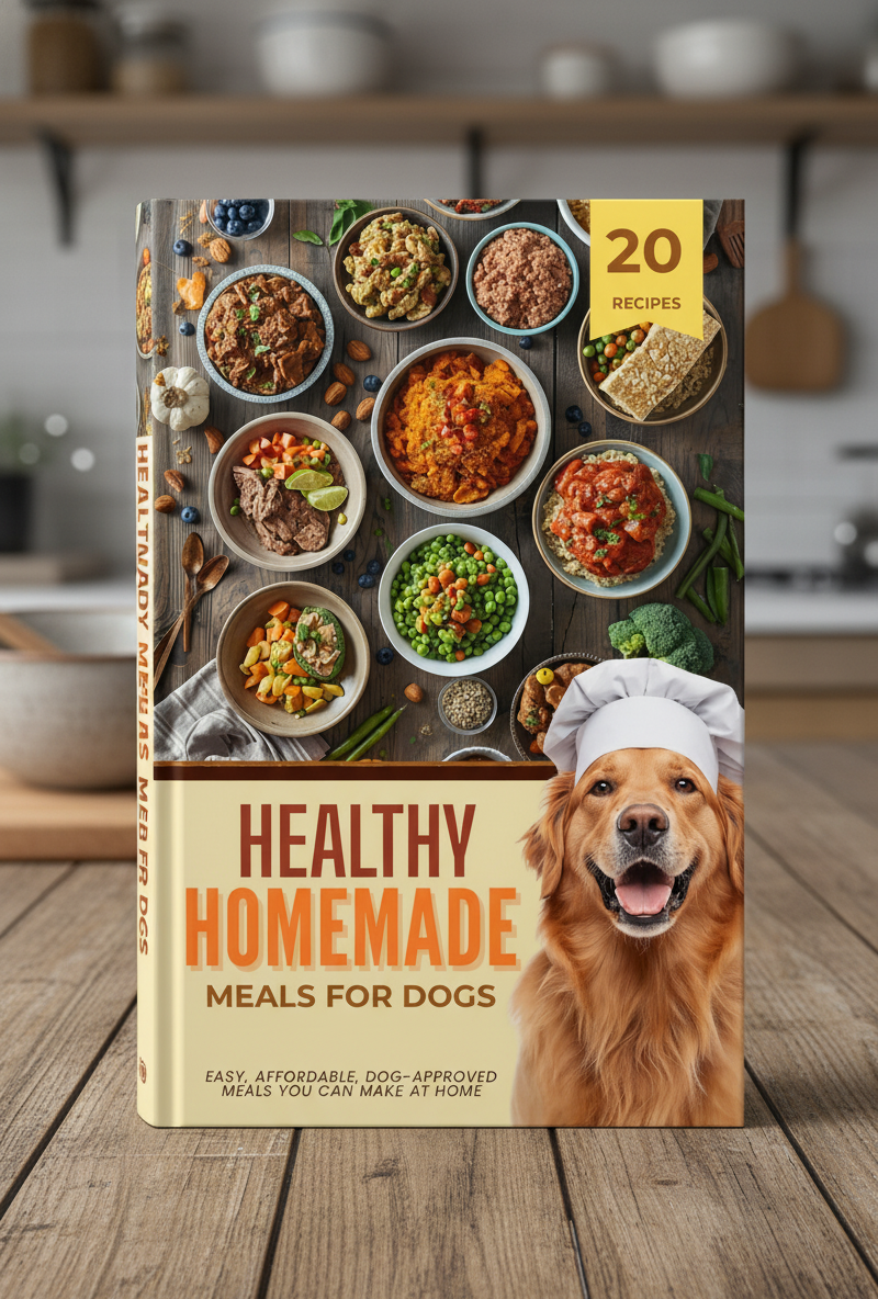 Healthy Homemade Dog Food Cookbook – 20 Easy, Wholesome Recipes (Digital Cookbook PDF)