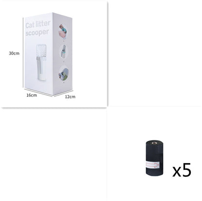 Cat Litter Scoop with Waste Bin – Durable Plastic Cleaning Shovel, Gray