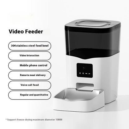 Smart Automatic Cat Feeder – Video Interactive Food Dispenser with Timer & 4L Capacity