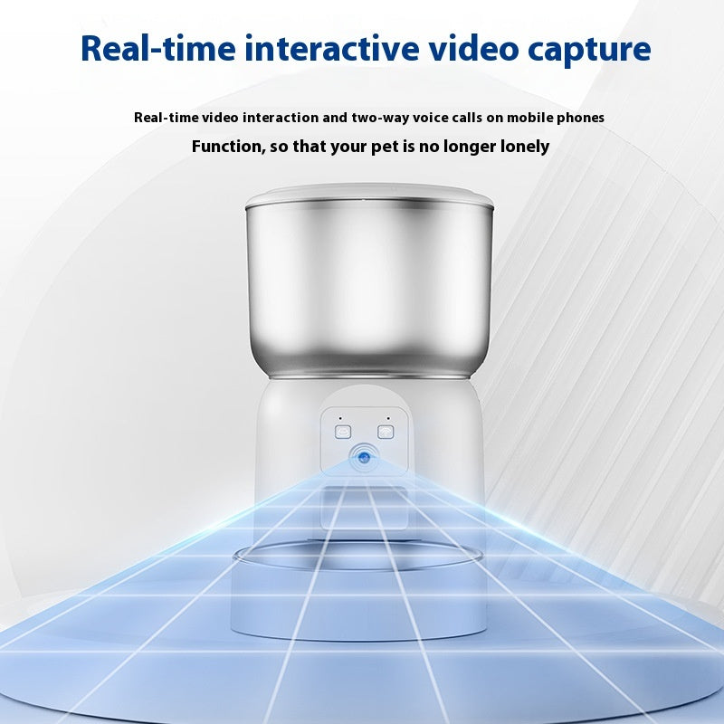 Smart Automatic Pet Feeder – Video Monitoring, Moisture-Proof Food Dispenser with Timer for Cats & Dogs