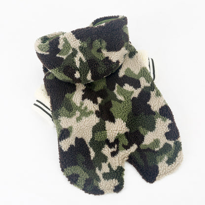 Camouflage Dog Jacket – Warm Cotton Fleece Coat for Large Dogs, Lamb Wool Lined Winter Clothes for Golden Retrievers, Labradors & Samoyeds (3XL–7XL)