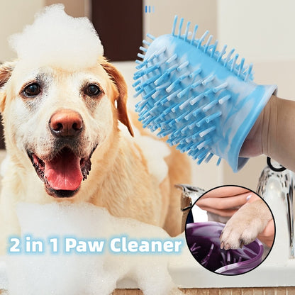 2-in-1 Dog Paw Cleaner Cup – Portable Pet Paw Washer with Soft Silicone Brush, Foot Cleaning Bucket for Dogs & Cats (Small/Large)
