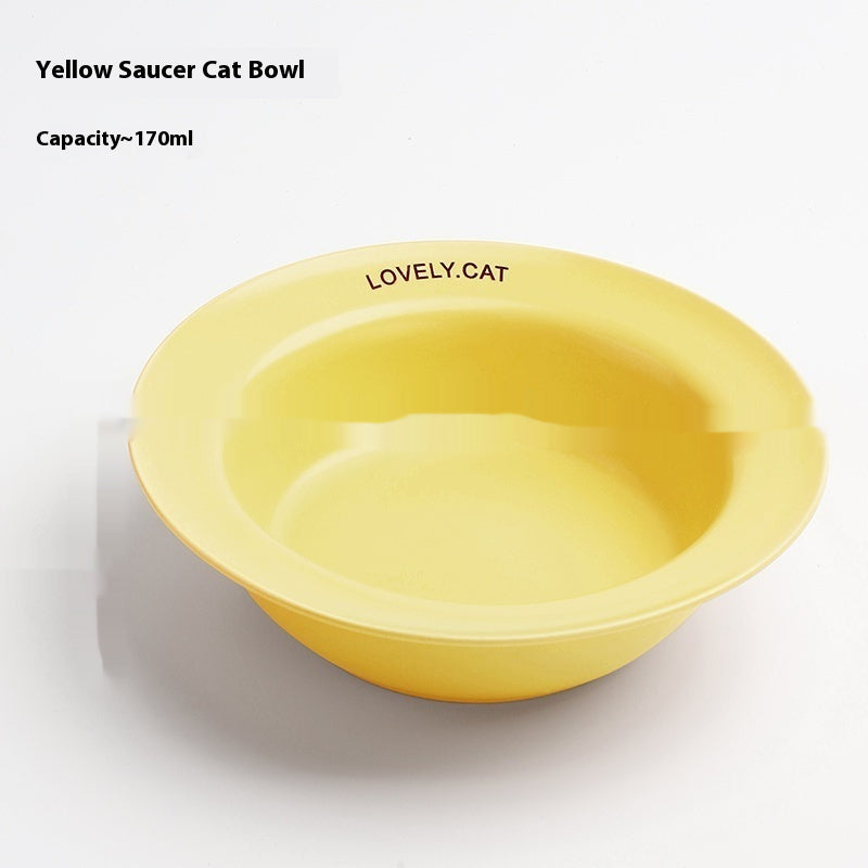 Ceramic Cat Bowl with Height-Adjustable Square Rack – Elevated Feeding Dish, UFO & Square Styles