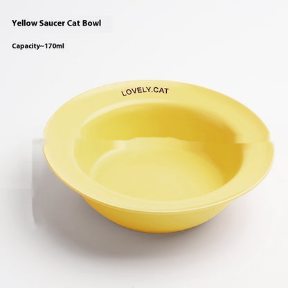 Ceramic Cat Bowl with Height-Adjustable Square Rack – Elevated Feeding Dish, UFO & Square Styles