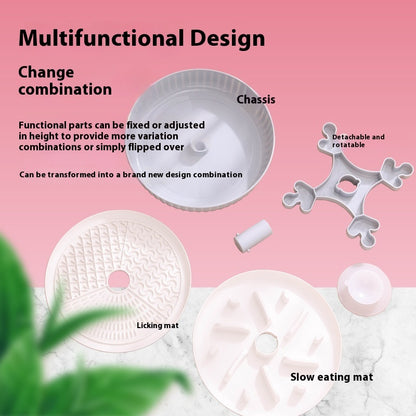 Pet Slow Feeder Bowl – Rotating Game Board with Lick Mat & Anti-Choke Design for Cats and Dogs