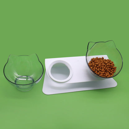 Kitten Bowl with Cervical Support – Single, Double, or Triple Elevated Feeding Basin for Cats