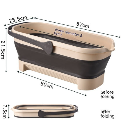 Collapsible Plastic Pet Bucket – Foldable Water & Bath Container for Dogs and Cats