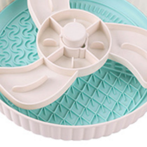 Pet Slow Feeder Bowl – Rotating Game Board with Lick Mat & Anti-Choke Design for Cats and Dogs
