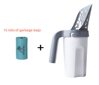Large Capacity Cat Litter Scoop with Waste Bag Holder – Portable, Removable & Washable