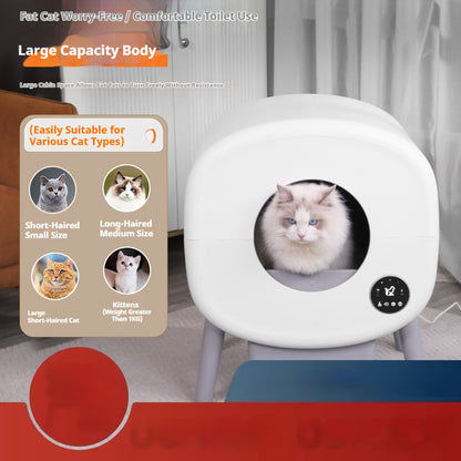 Intelligent automatic self-cleaning cat litter box with deodorizer