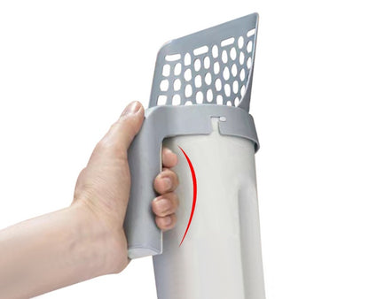 Large Capacity Cat Litter Scoop with Waste Bag Holder – Portable, Removable & Washable