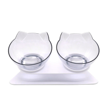 Kitten Bowl with Cervical Support – Single, Double, or Triple Elevated Feeding Basin for Cats