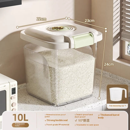 Airtight Pet Food Storage Bin – Insect-Proof & Moisture-Proof Plastic Container with Measuring Cup