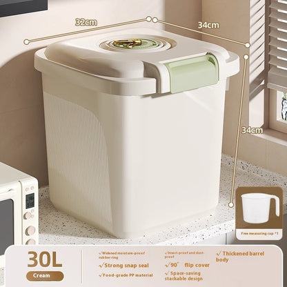 Airtight Pet Food Storage Bin – Insect-Proof & Moisture-Proof Plastic Container with Measuring Cup