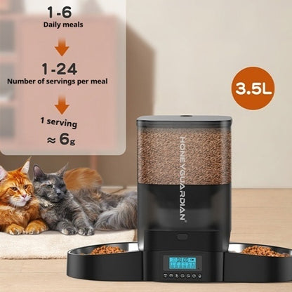 Smart Automatic Pet Feeder – Cat Food Dispenser with Timer & Portion Control, 3.5L/5L Single or Double Bowl