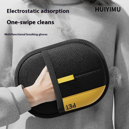 Cat Hair Remover Brush – Electrostatic Fur Cleaning Glove for Cats, Velvet Pet Hair Removal Tool