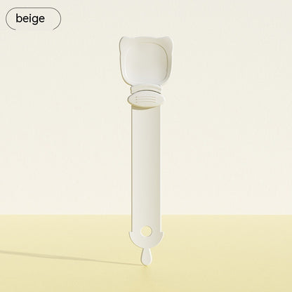 Cat Treat Squeeze Spoon – Strip Paste Feeding Extruder Tool, HIPS, Orange/Green/Beige